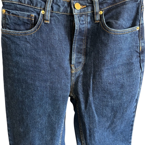 Sezane Brut Sexy Women’s Jeans 25 Tapered Straight Mid Rise Dark Blue Wash EUC - Picture 7 of 10